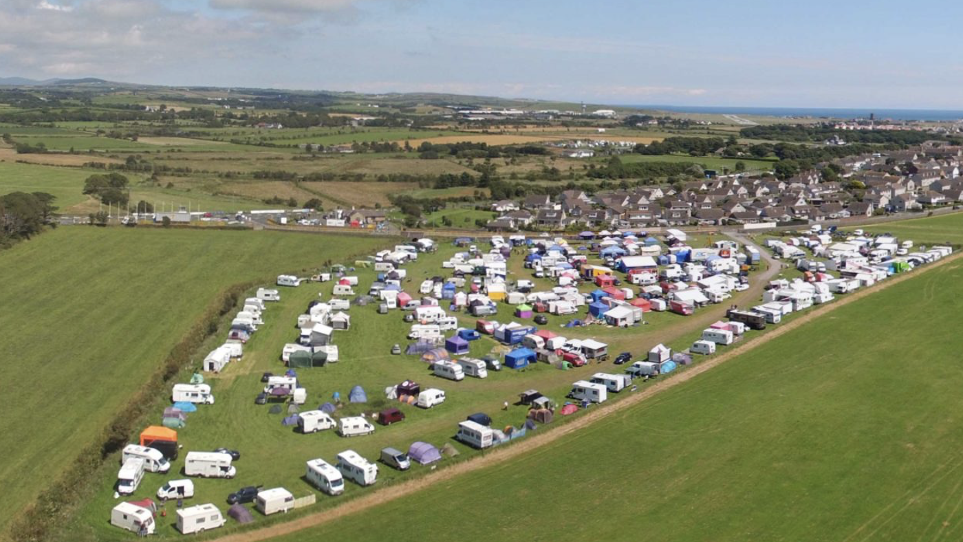 An view of the Southern 100 road races camping site